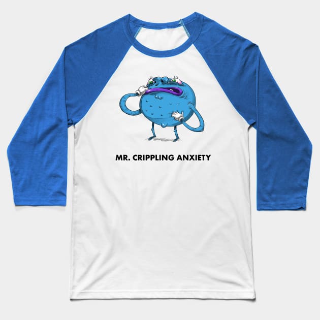 Mr Men Grown Up - Crippling Anxiety Baseball T-Shirt by idrawcartoons